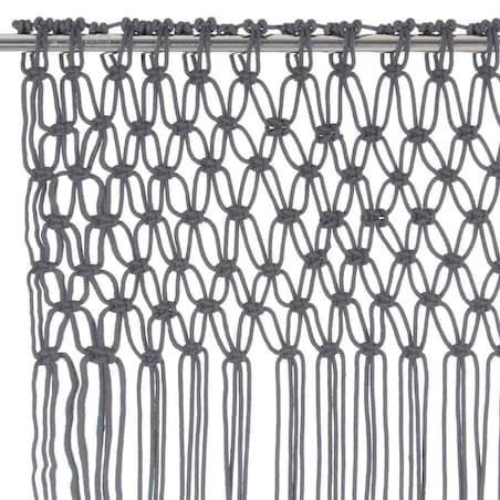 vidaXL Zasłona z makramy, antracyt, 140 x 240 cm, bawełna