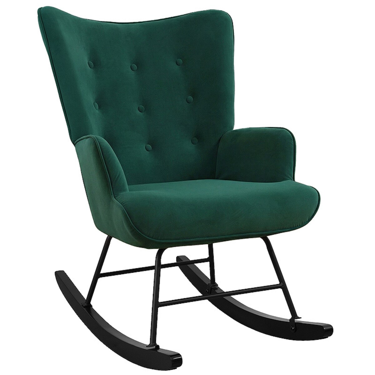 Fotel bujany tapicerowany welur wygodny wypoczynkowy uszak salon zielony