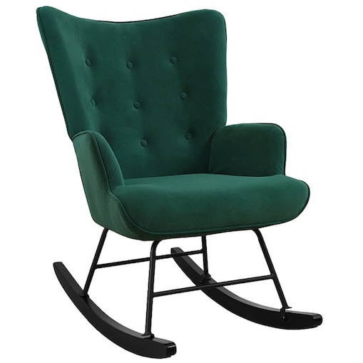 Fotel bujany tapicerowany welur wygodny wypoczynkowy uszak salon zielony