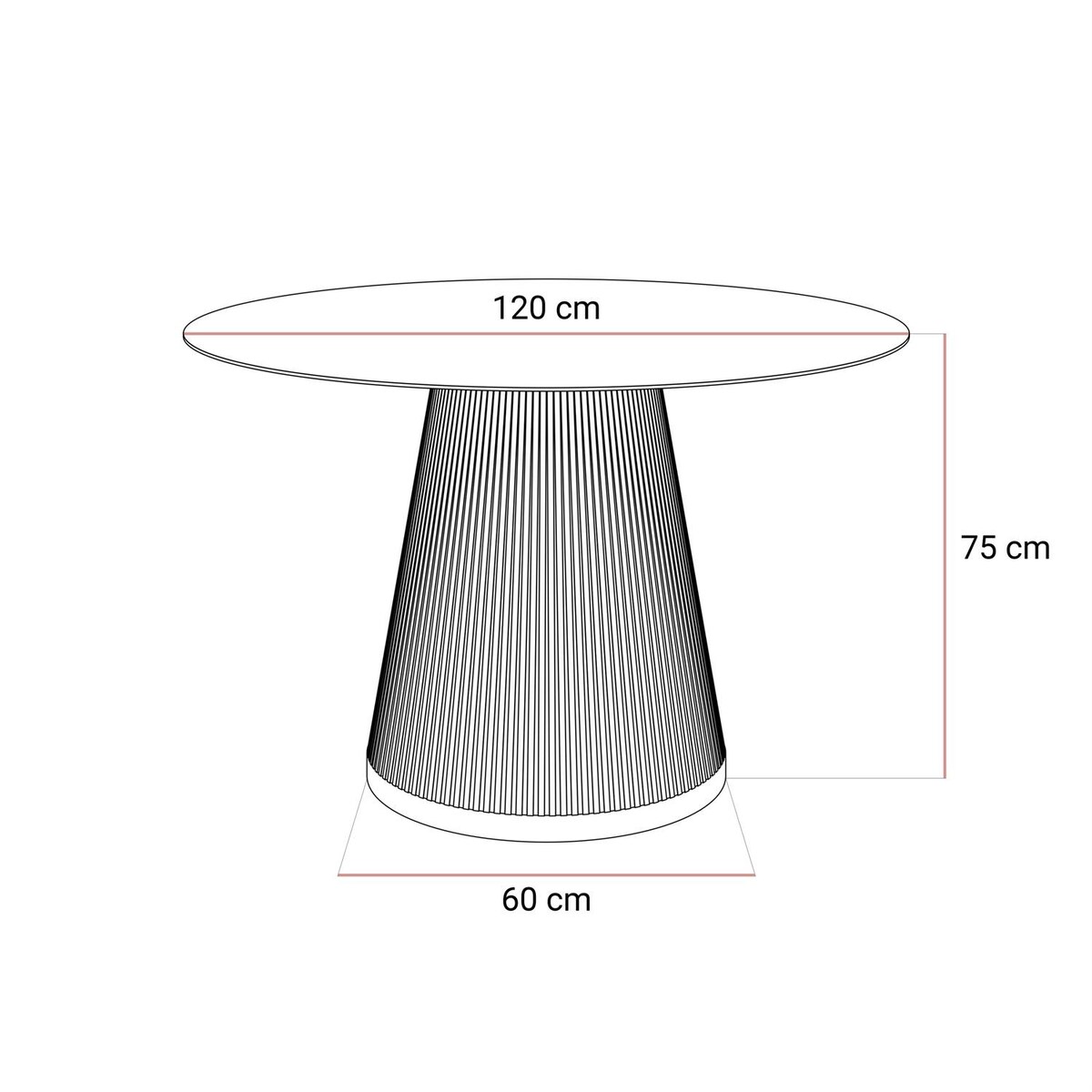 Stół ELVORIA z marmurowym blatem, biały marmur / beż