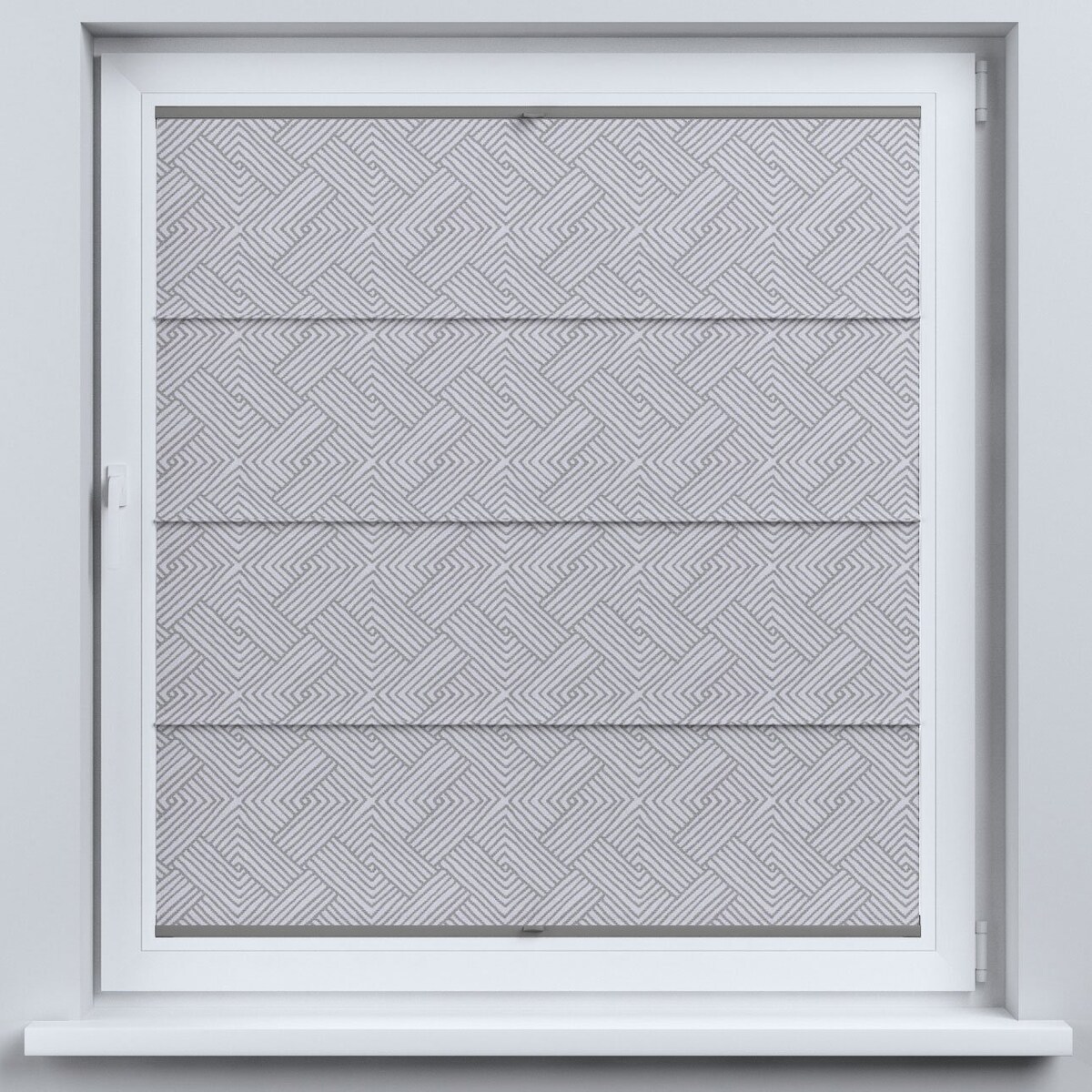 Roleta plisowana rzymska Sycylia, szare wzory geometryczne, Sunny