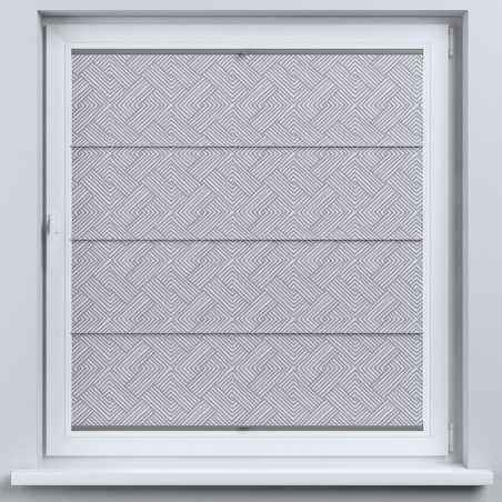 Roleta plisowana rzymska Sycylia, szare wzory geometryczne, Sunny