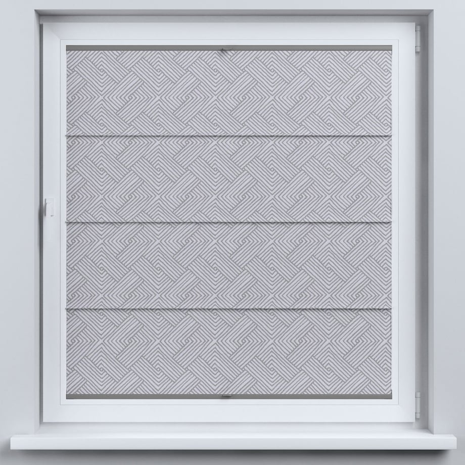 Roleta plisowana rzymska Sycylia, szare wzory geometryczne, Sunny