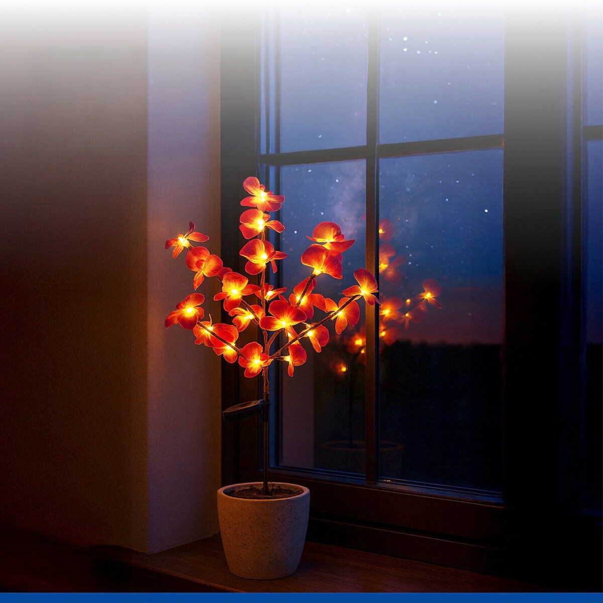 Lampki ogrodowe solarne, storczyki LED, zestaw 2 sztuki, 75 cm