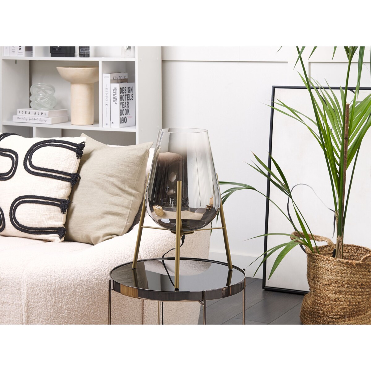 Lampa stołowa metalowa złota MENA