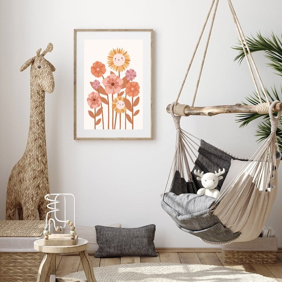 Poster Story, Plakat, Obraz - Radosne Kwiatki, wymiary 21 x 30 cm