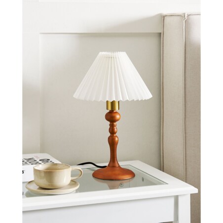 Lampka nocna drewniana ciemna COOKS