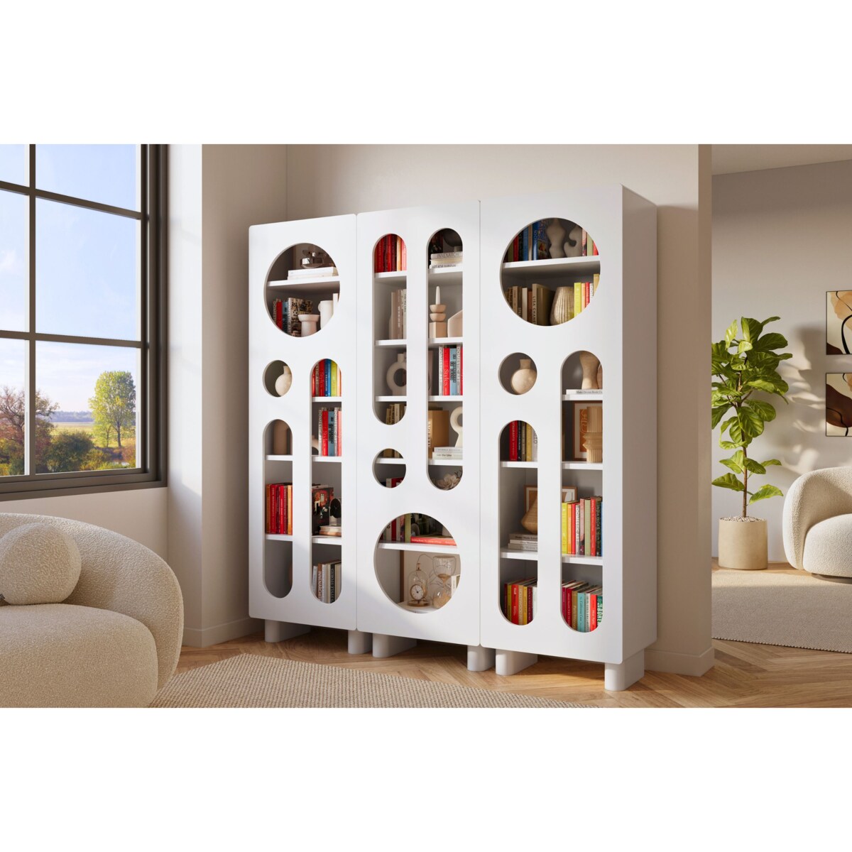 Nowoczesny regał z ażurowymi frontami Skandica OKO / szer. 60 cm