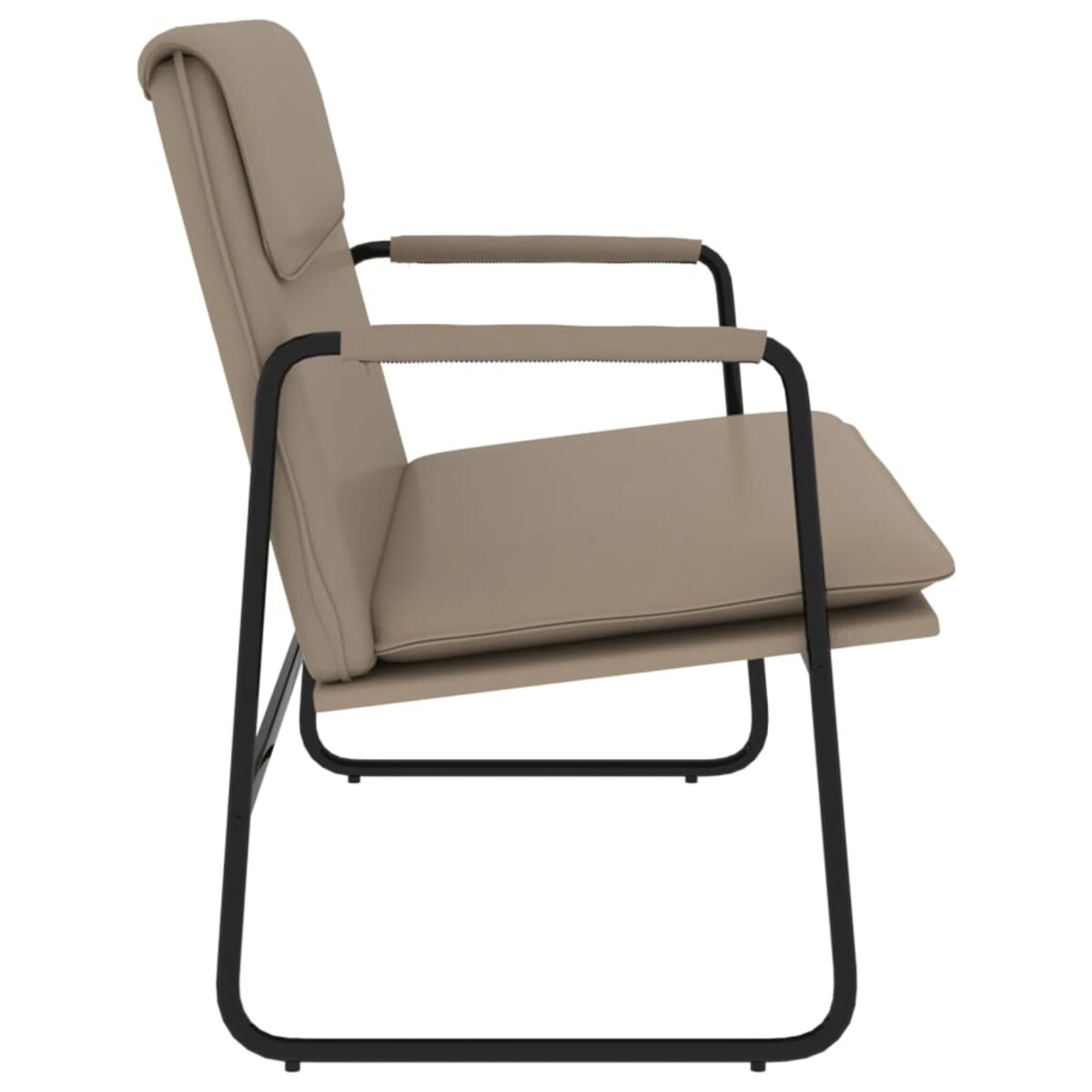 vidaXL Ławka, cappuccino, 100x64x80 cm, tapicerowana sztuczną skórą