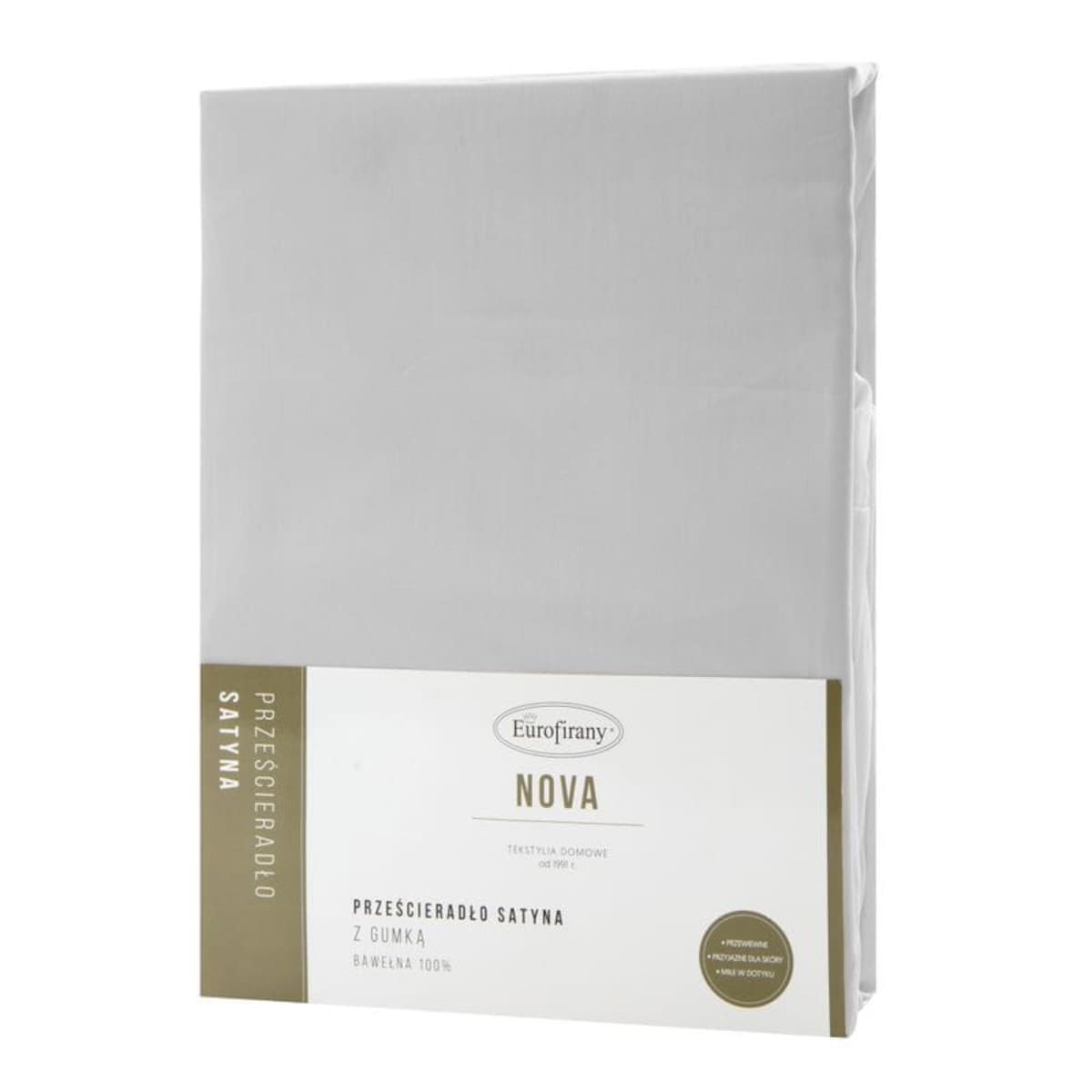 Prześcieradło z Gumką 100 x 200 cm Jasnoszare miękkie Tradycyjne na materac