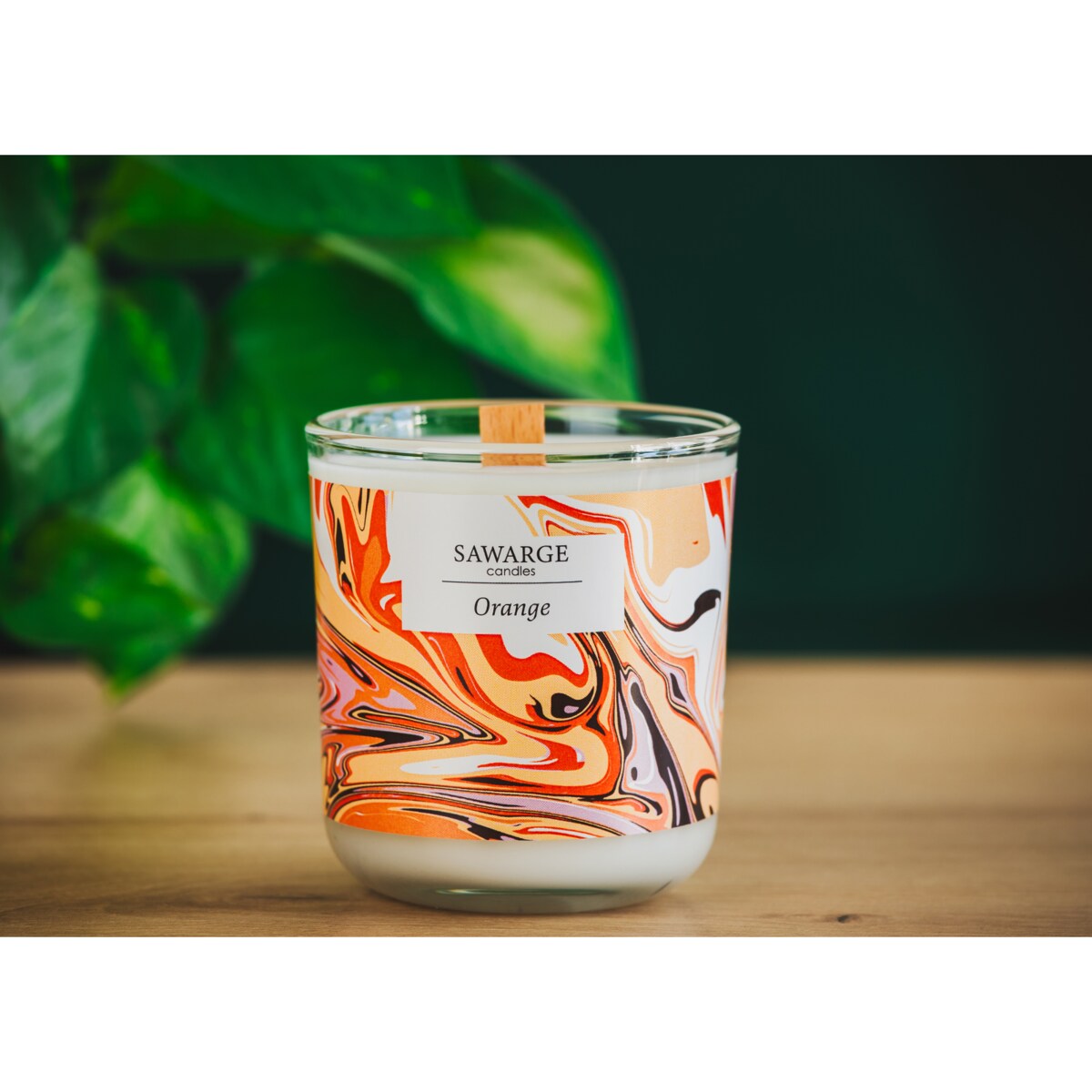 Świeca Zapachowa Sojowa / Drewniany Knot /40h/ Pomarańcza 200g