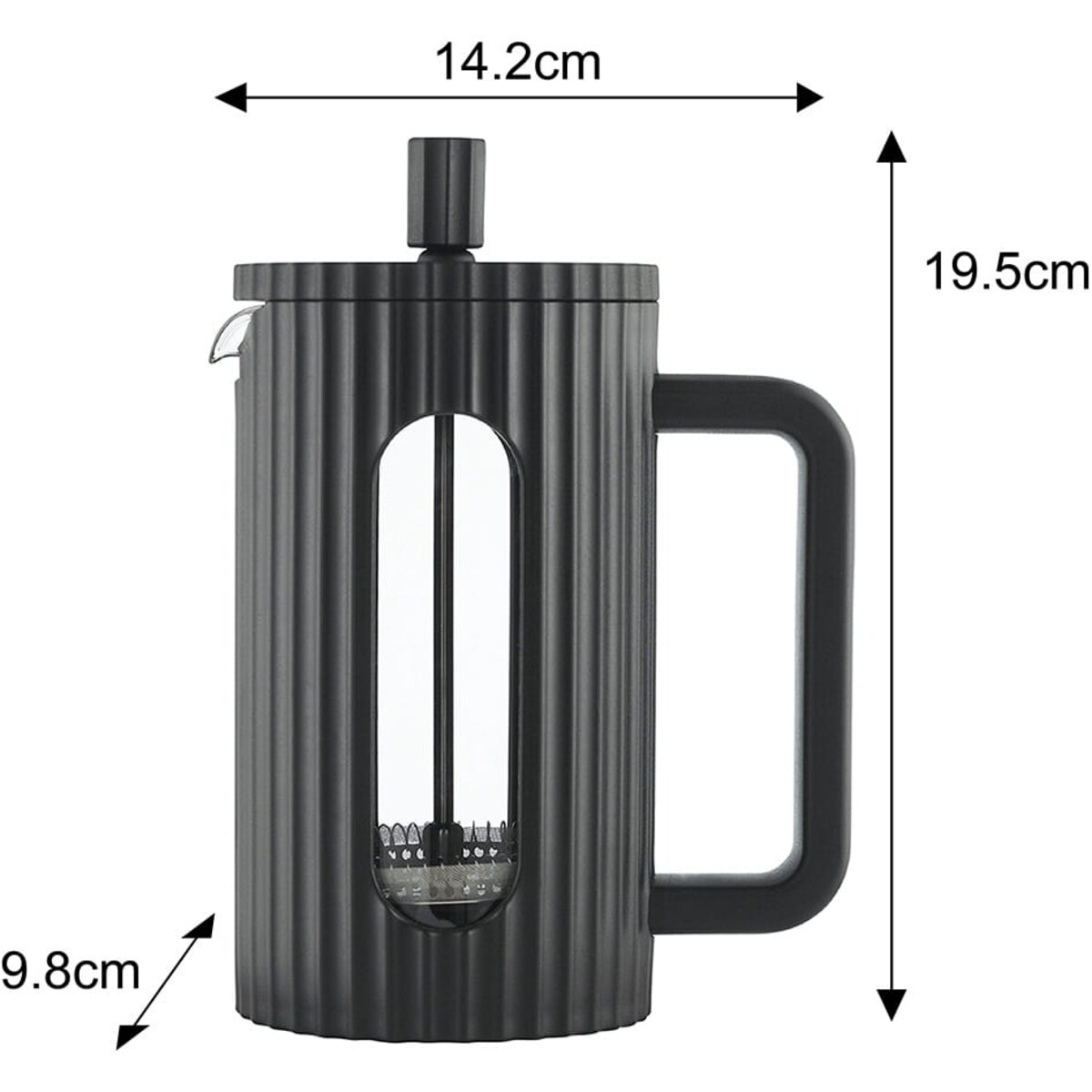 Zaparzacz do herbaty kawy szklany French Press 600 ml czarny KLAUSBERG