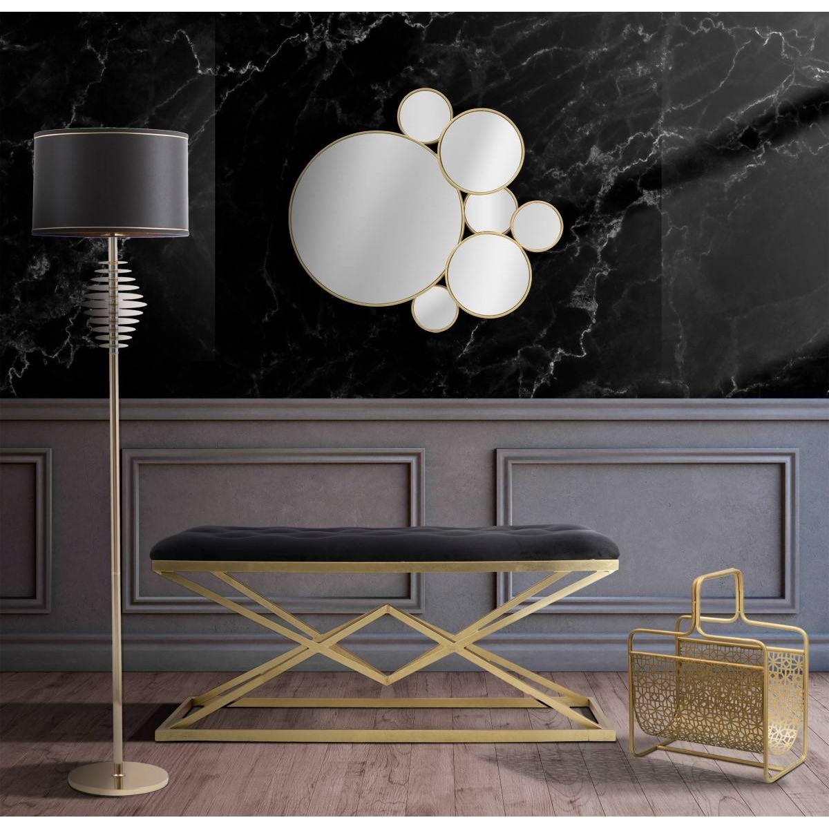 Lustro ścienne, kompozycja z luster różnych rozmiarów, 81 x 73 cm