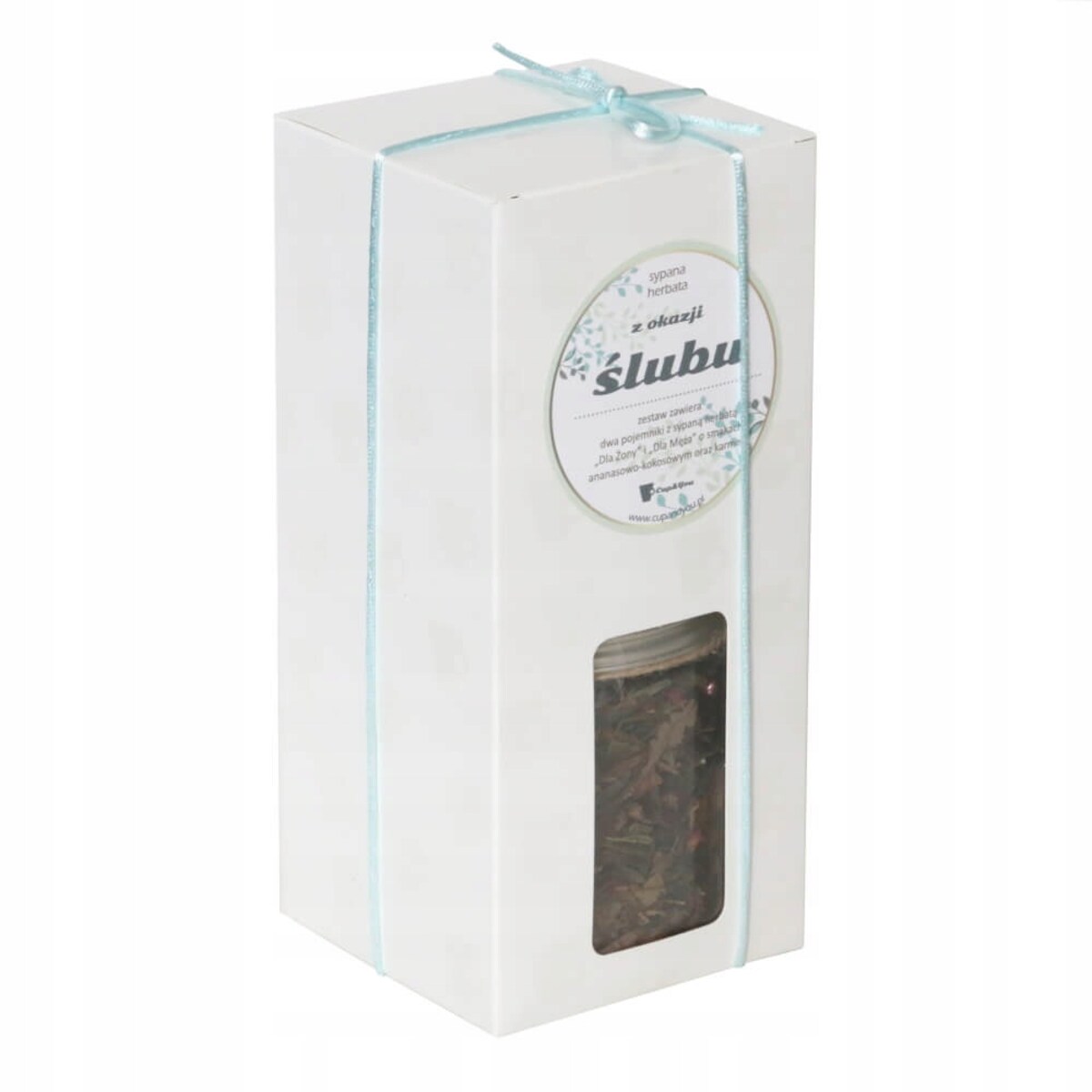 Zestaw prezentowy upominkowy box DLA ŻONY I MĘŻA herbata sypana czarna i biała - prezent upominek na wesele ślub dla młodej pary