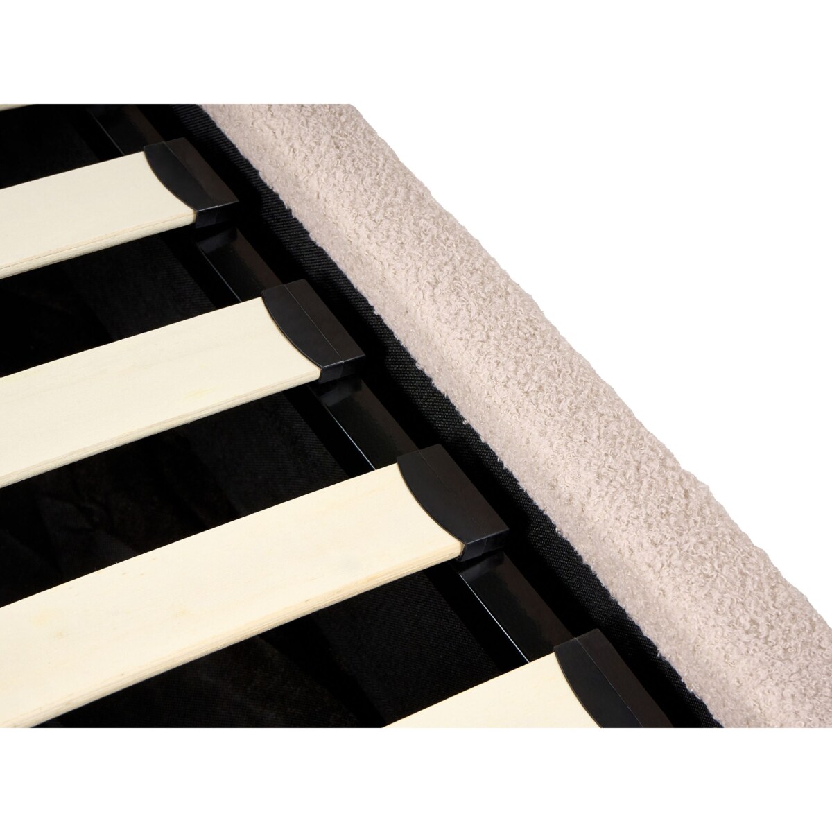 Łóżko z pojemnikiem Boucle LORIENT 160 x 200 cm Beżowy