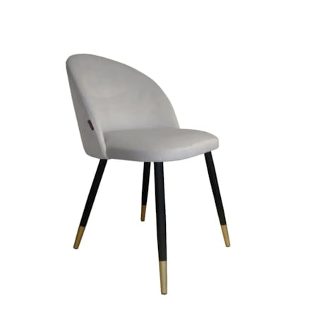 Krzesło CLAUDINE 1 VELVET GOLD jasno szare