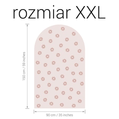 Naklejka na ścianę łuk różowy vintage - stokrotki XXL