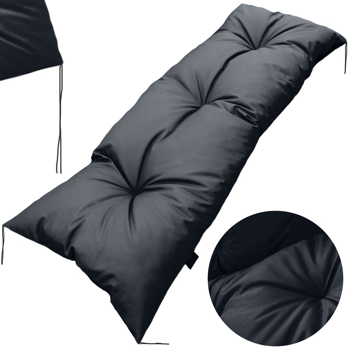 Poduszka Ogrodowa Na Huśtawkę Ławkę 120X40 Cm Na Meble Palety Wodoodporna Czarna