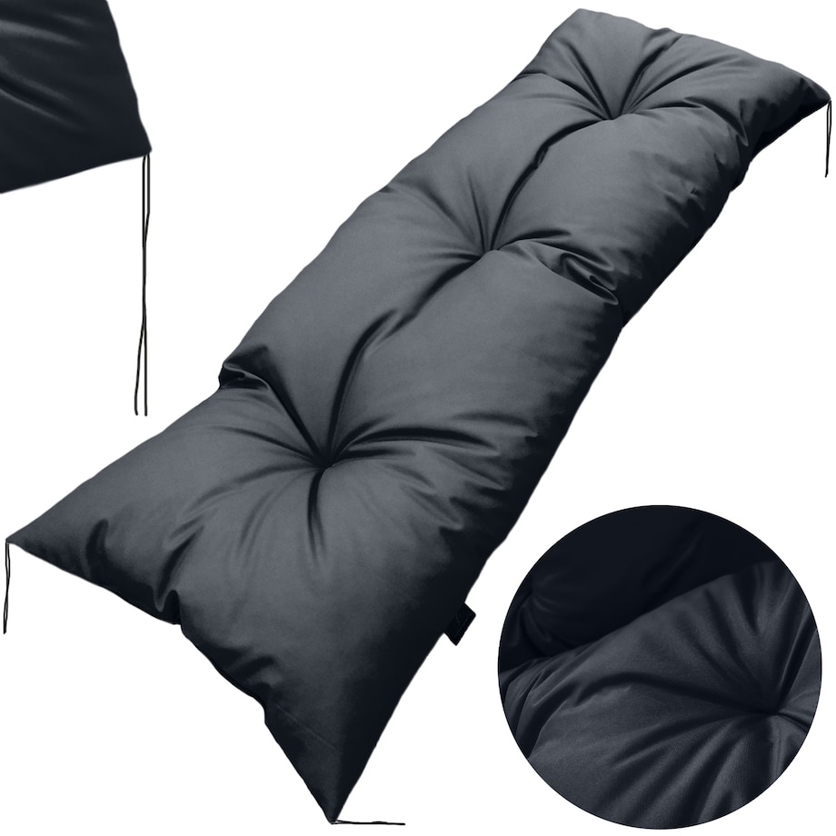 Poduszka Ogrodowa Na Huśtawkę Ławkę 120X40 Cm Na Meble Palety Wodoodporna Czarna