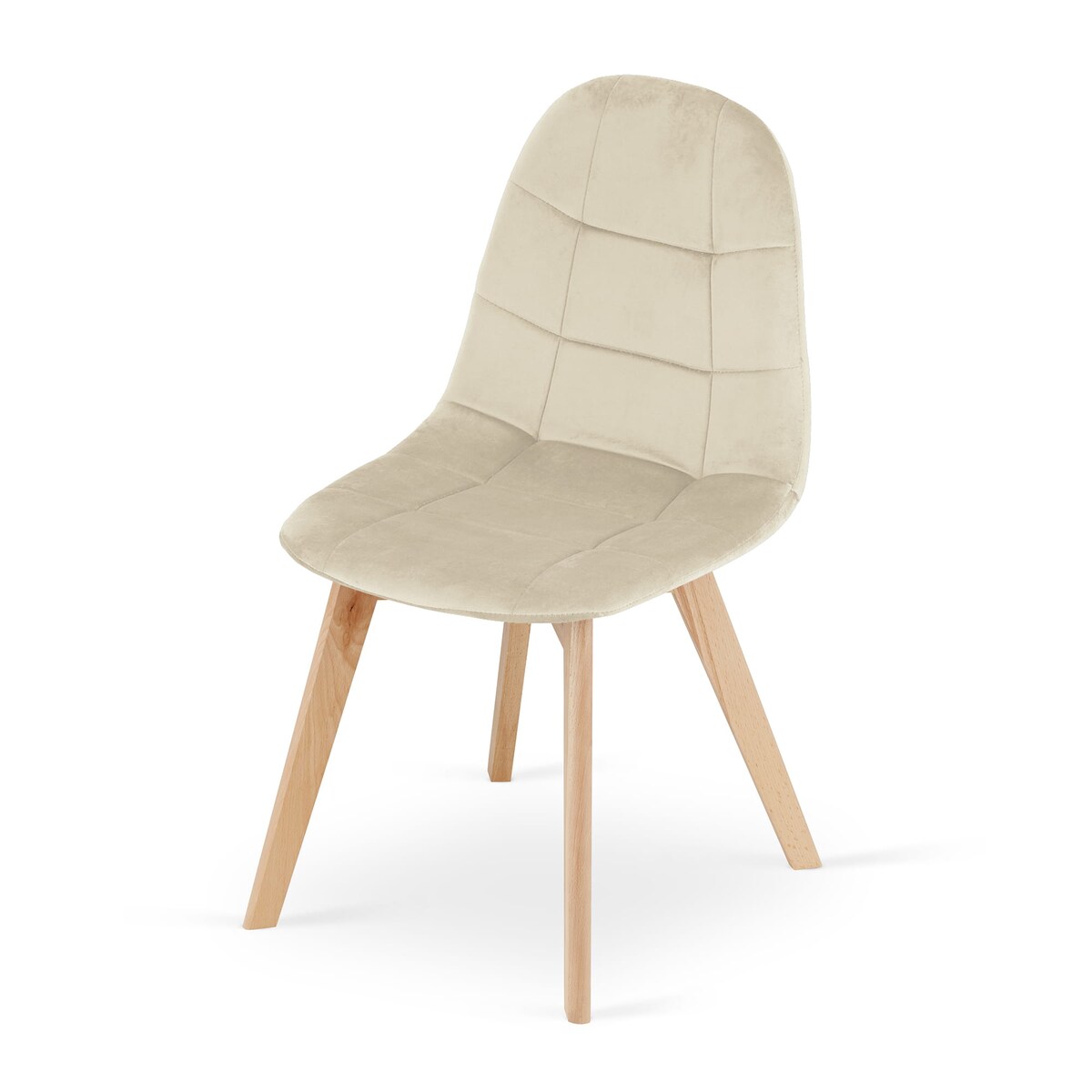 Krzesło Do Jadalni Kuchni Salonu Bora - Beż Aksamit, 3 Sztuki