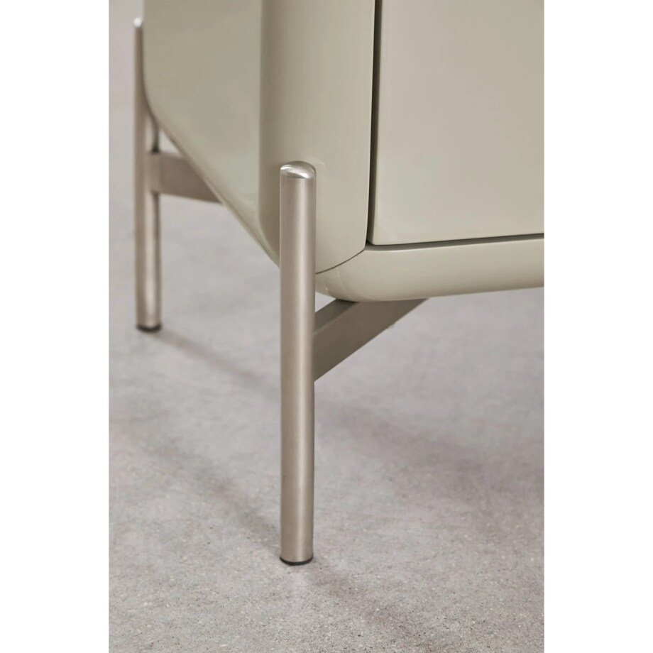 Komoda RTV z MDF błyszcząca Alazne 180x40 cm miętowa