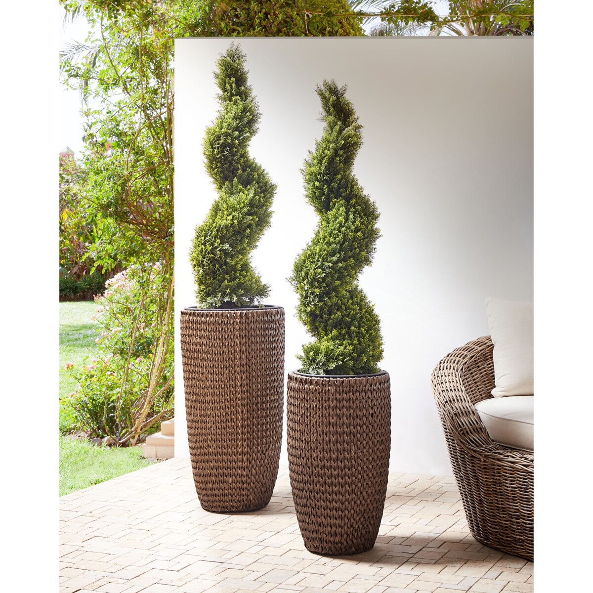 Zestaw 2 donic CEDRUS 37/45 cm Brązowy Technorattan