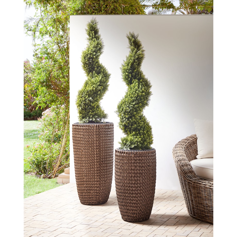 Zestaw 2 donic CEDRUS 37/45 cm Brązowy Technorattan