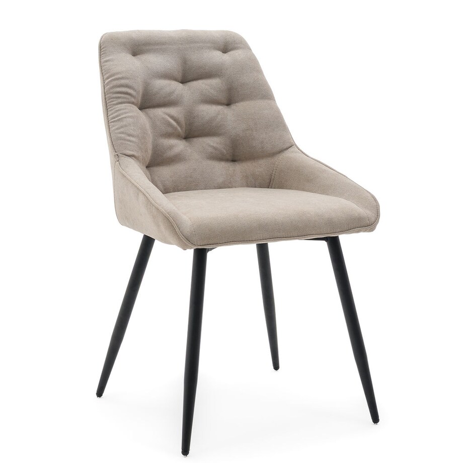 Krzesło tapicerowane LUMO beżowe czarne nogi do salonu biura