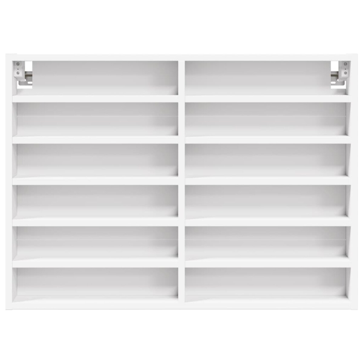 vidaXL Witryna, biała, 80x8,5x58 cm, materiał drewnopochodny