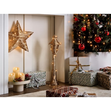 Dekoracja świąteczna LED ALFTANES Latarnia 62 cm Złoty