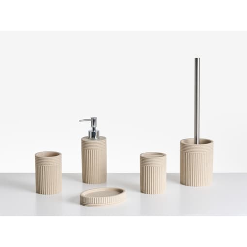Zestaw akcesoriów łazienkowych 5 elementów CHANCAY Jasnobeżowy