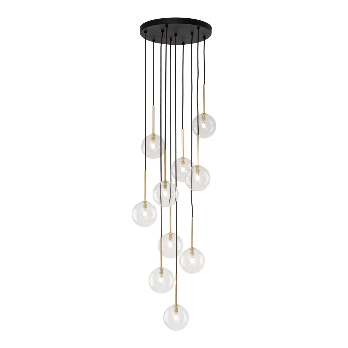 Lampa wisząca TK Lighting NILOS 5944 czarno-złota, 10xG9, regulowana, szkło i metal