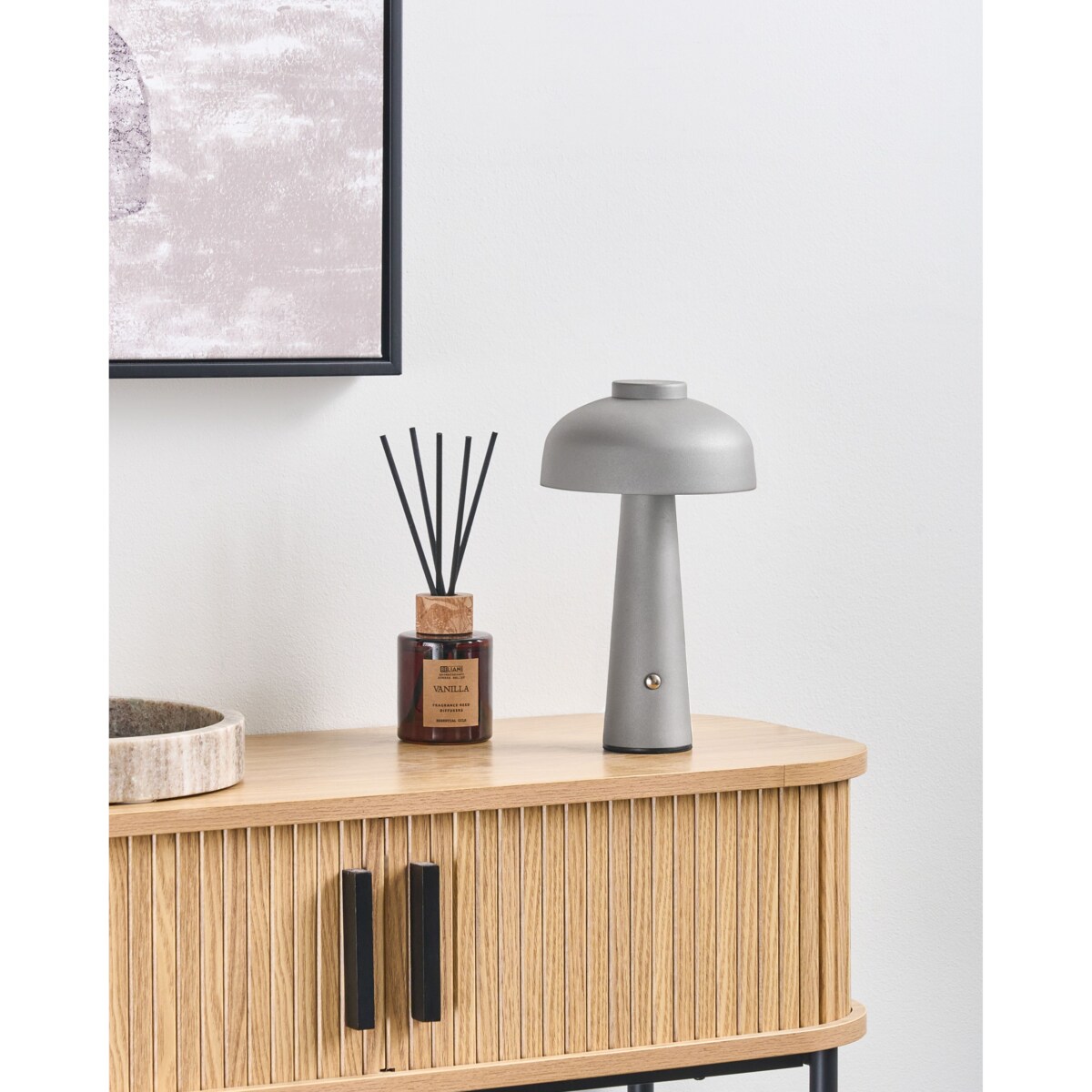 Bezprzewodowa lampa stołowa LED AGUSAN Ze ściemniaczem Metal Szary