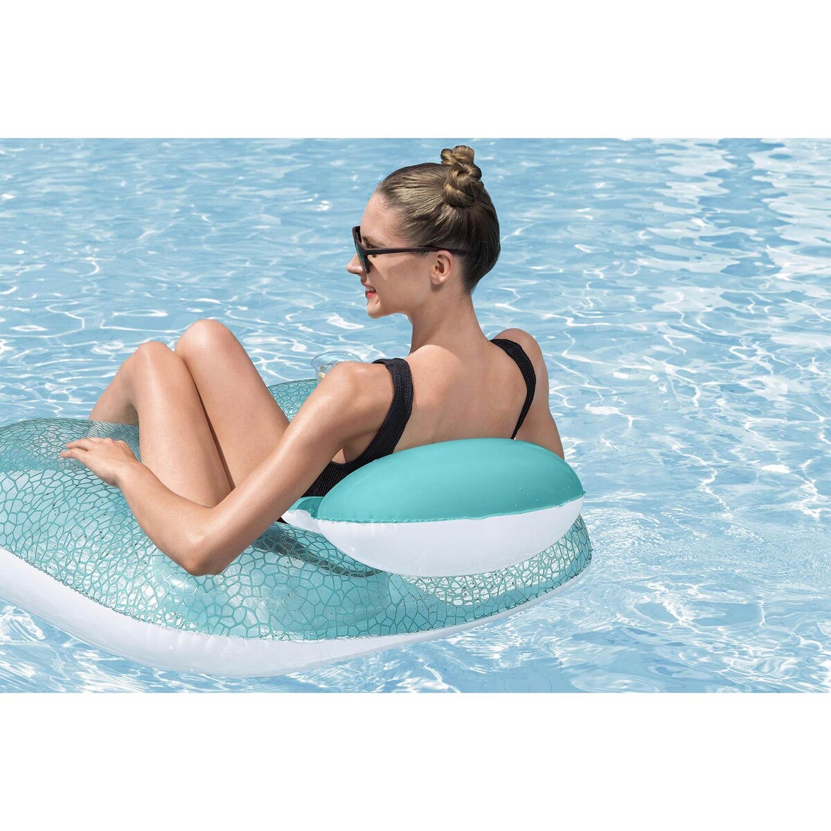 Fotel dmuchany plażowy Bestway 43097N wodny materac do pływania 102x94 cm