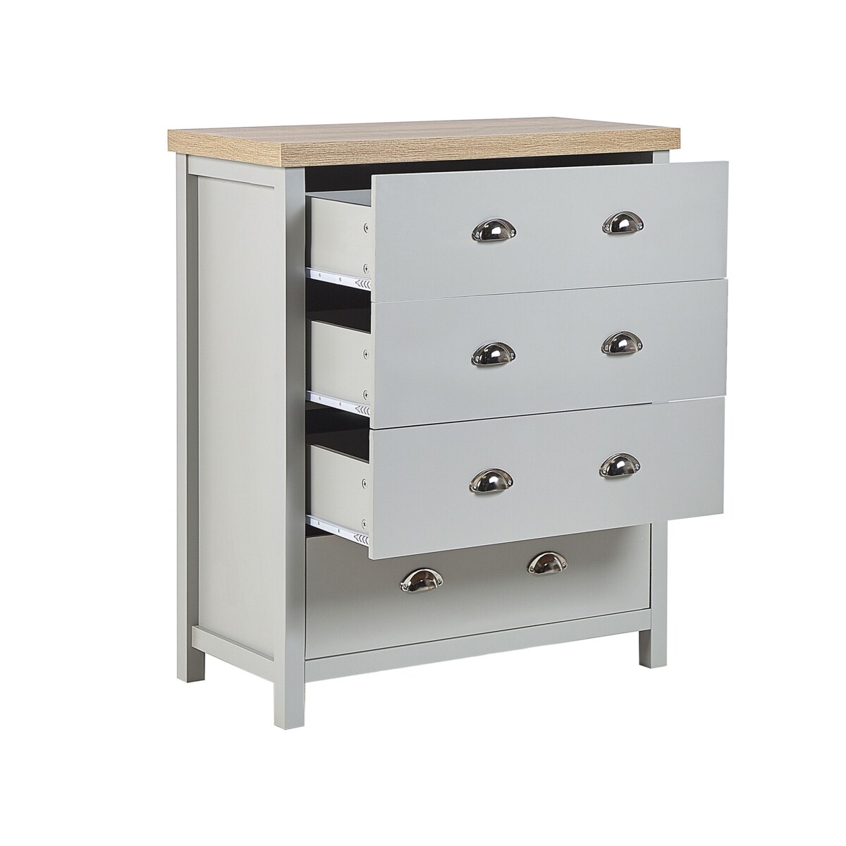 Komoda 4 szuflady szara CLIO