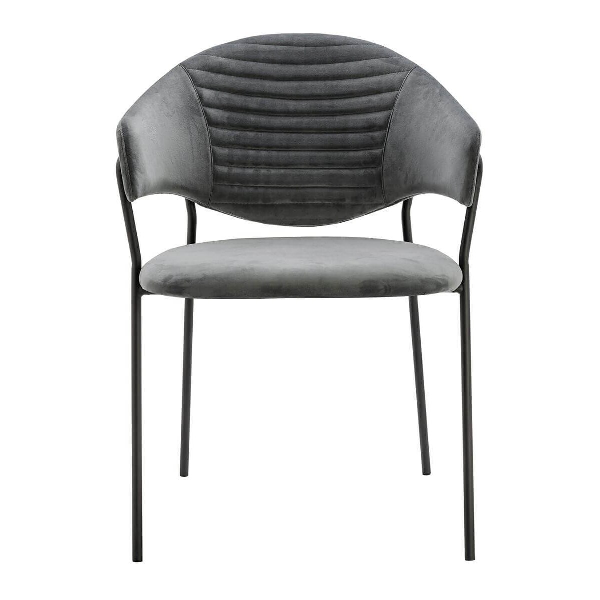 Jadalniane krzesło nowoczesne NAOMI welur ciemnoszare czarne