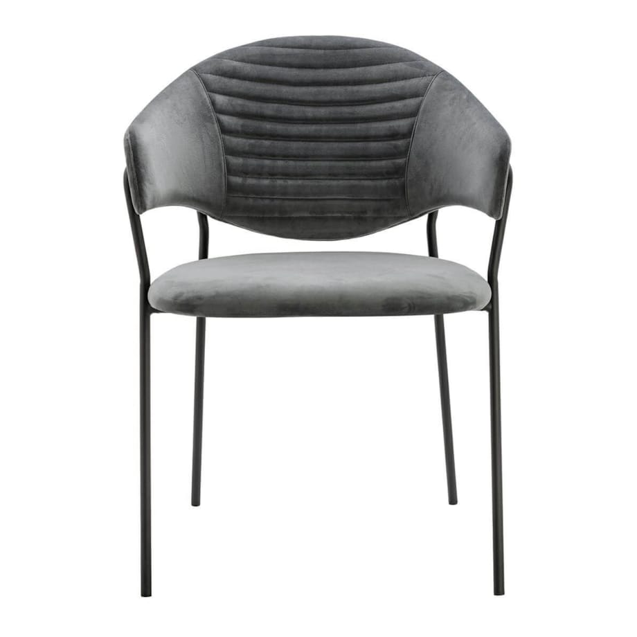 Jadalniane krzesło nowoczesne NAOMI welur ciemnoszare czarne