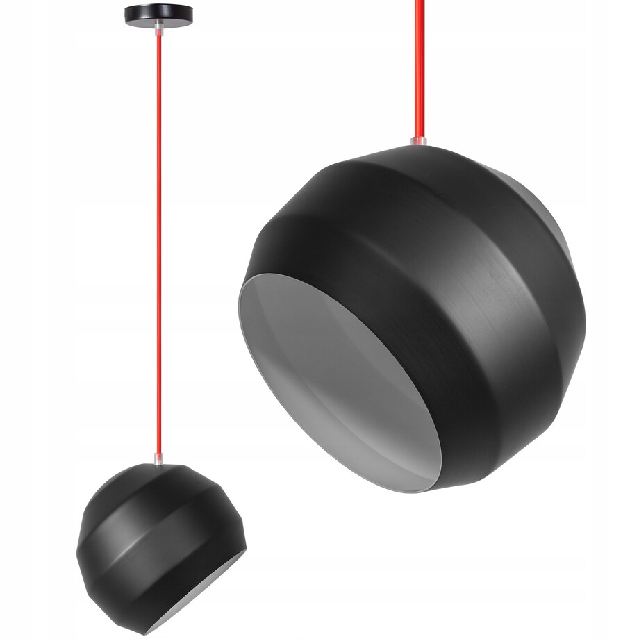 Lampa Sufitowa Wisząca Styl Czarna Metalowa