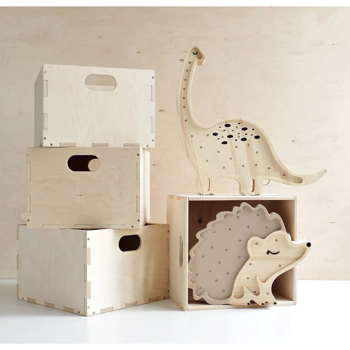 Drewniana skrzynia na zabawki 2 szt.