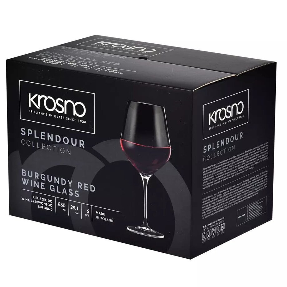 Kieliszki do Wina Czerwonego Burgund Splendour Krosno 860 ml Duże Nóżka