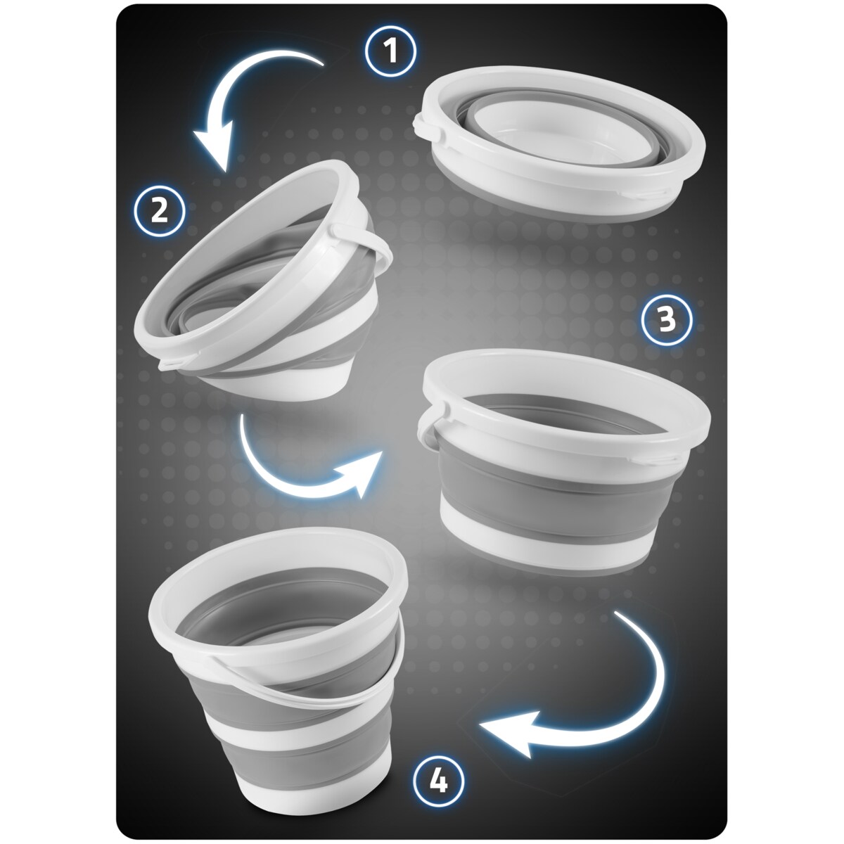 Wiaderko wiadro uniwersalne składane z rączką 10L Massido