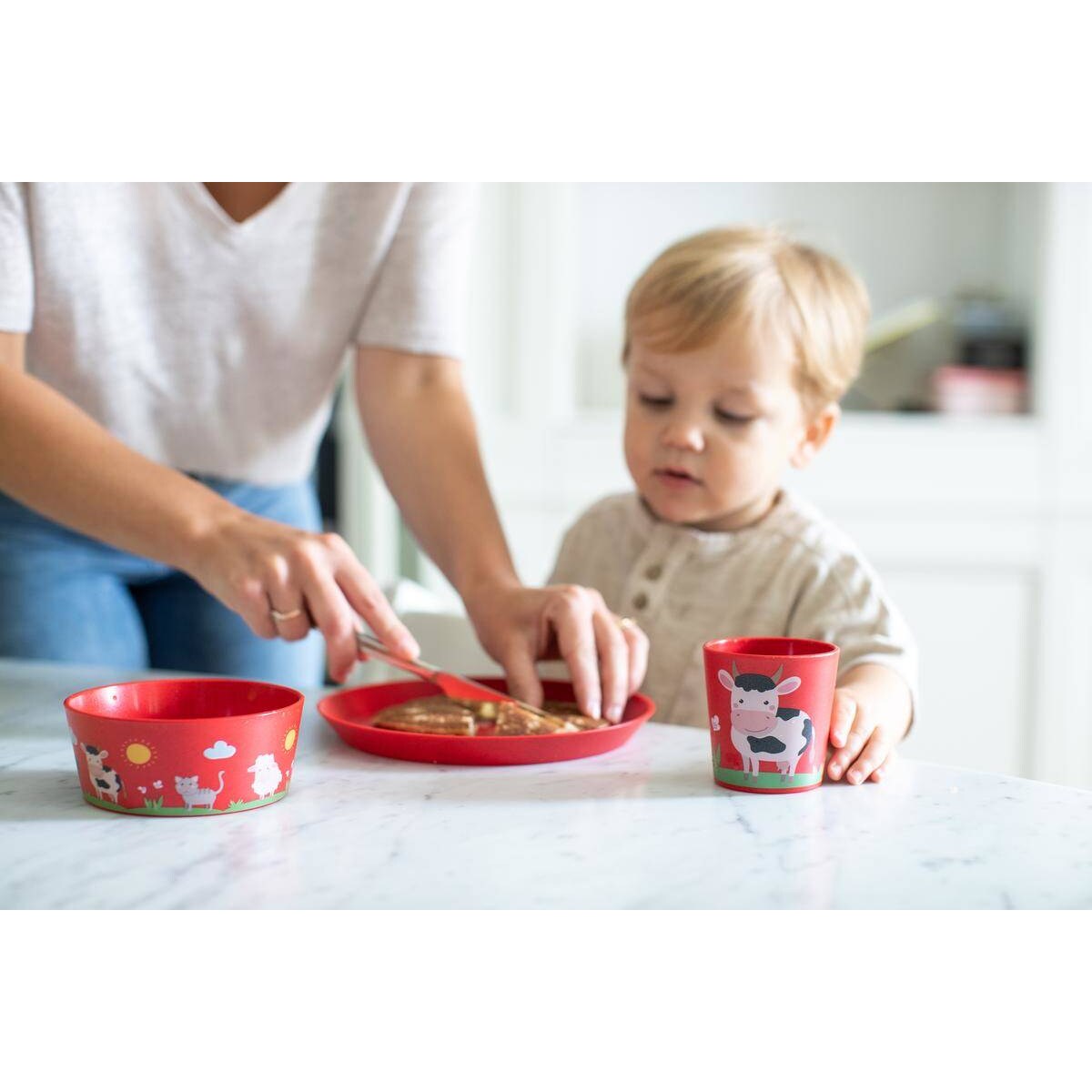 Zestaw obiadowy dla dzieci, z tworzywa organic, KOZIOL