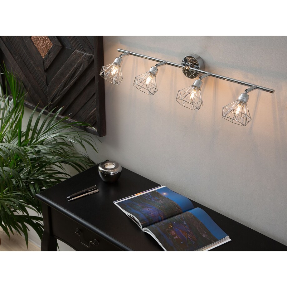 Lampa sufitowa 4-punktowa metalowa srebrna ERMA