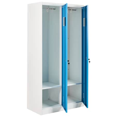 Szafa socjalna ubraniowa dwudrzwiowa ATHLETE Metal Biały/ niebieski