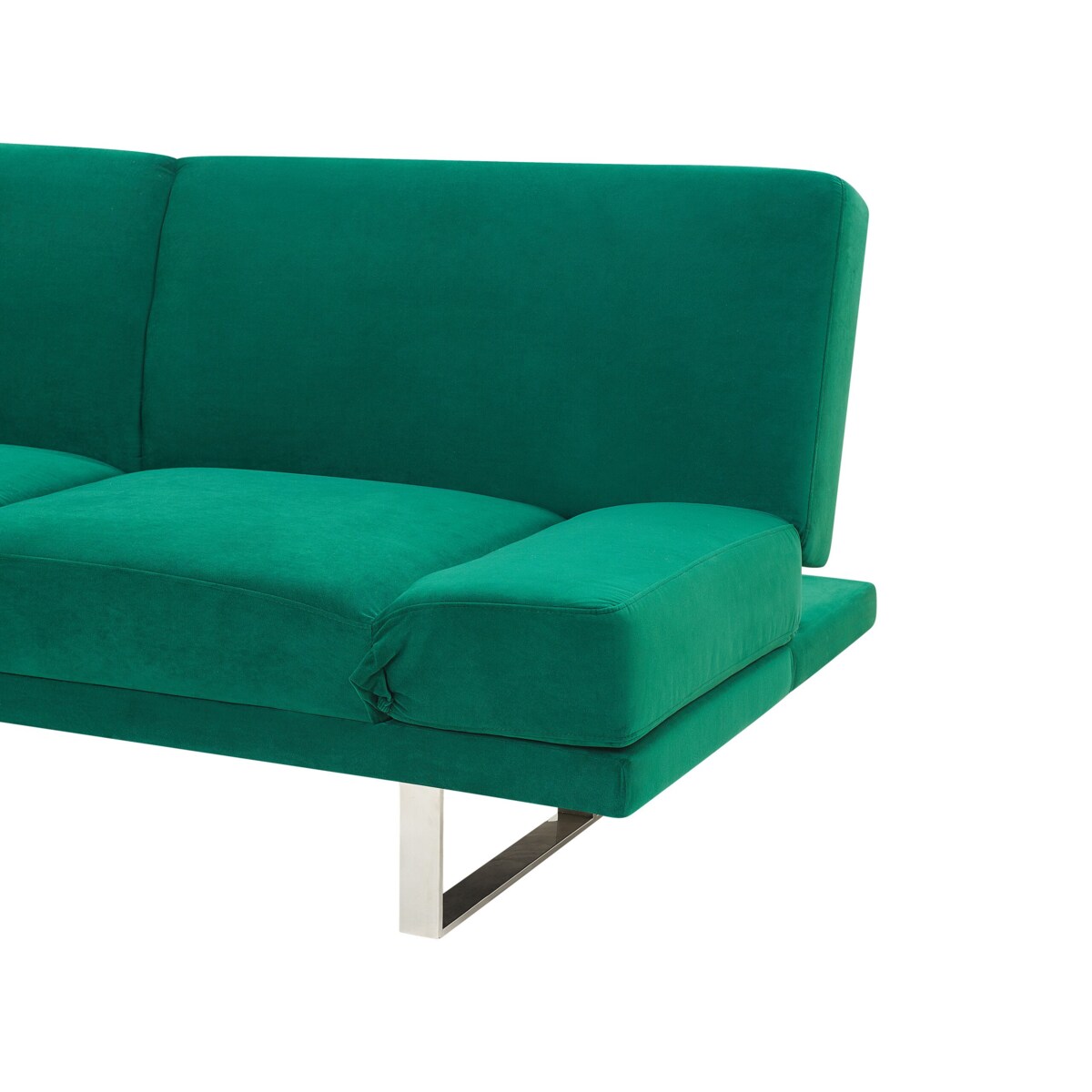 Sofa rozkładana welurowa zielona YORK