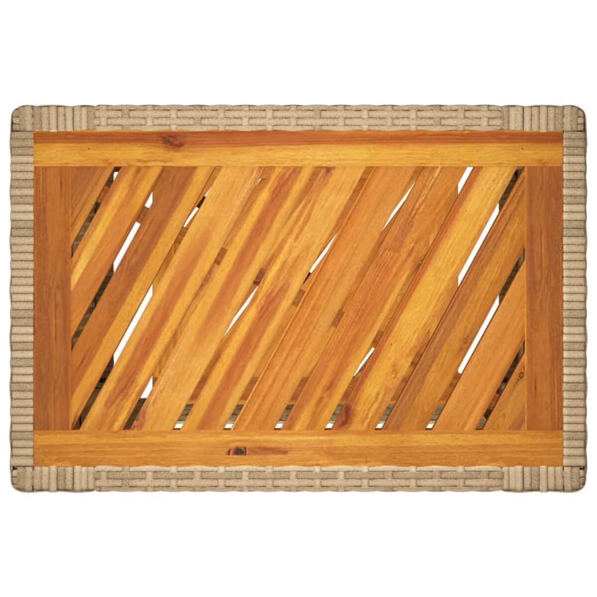vidaXL Stolik ogrodowy z drewnianym blatem, beżowy, 60x40x75 cm