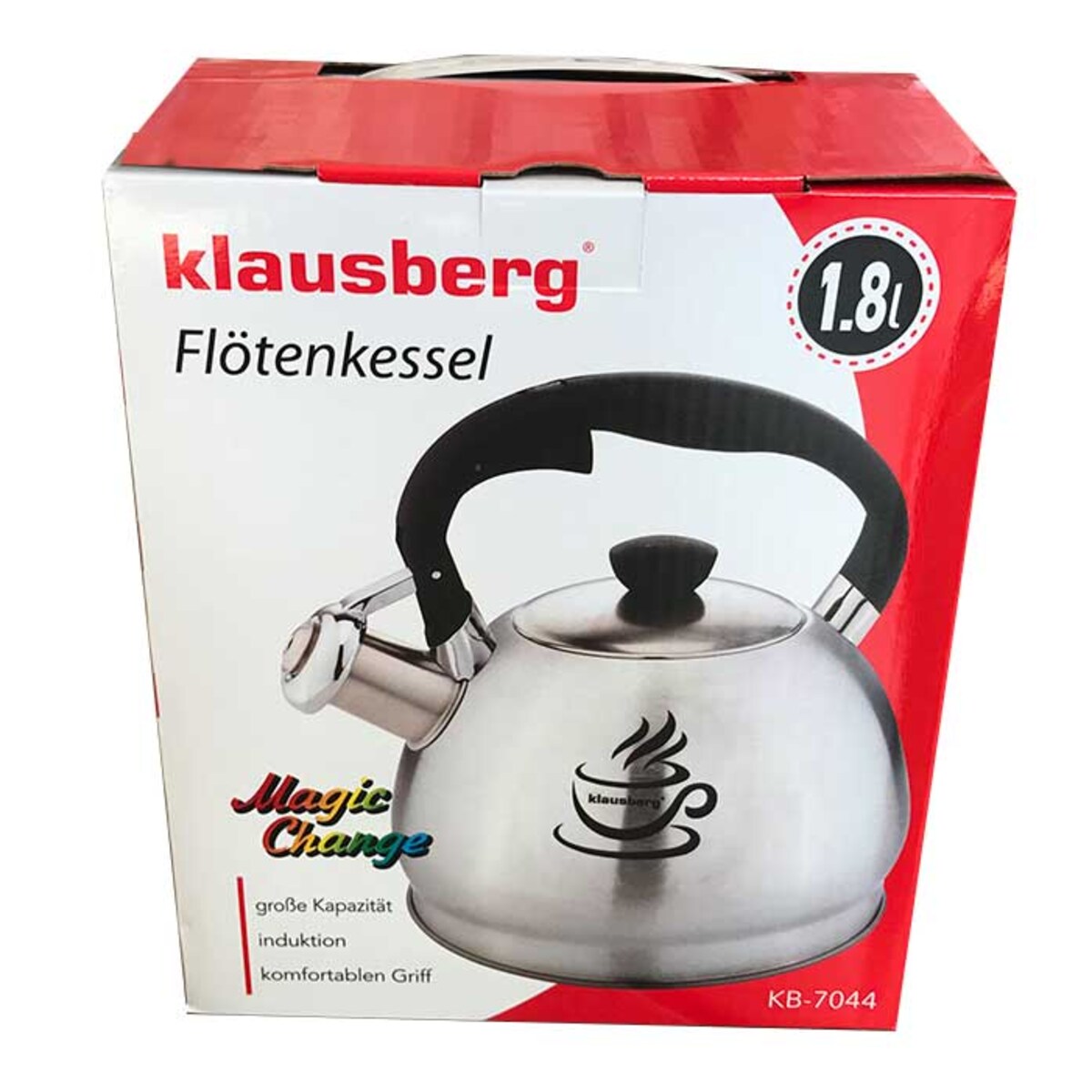 Czajnik stalowy z gwizdkiem Magic Change zmieniający kolor 1.8L KLAUSBERG