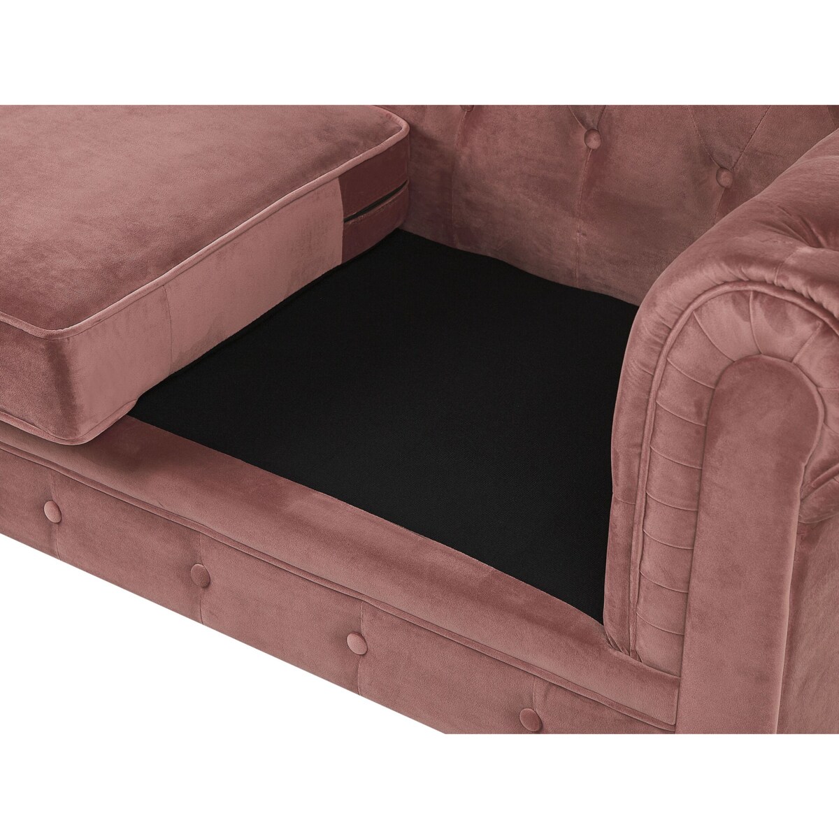 Sofa 3-osobowa welurowa różowa CHESTERFIELD