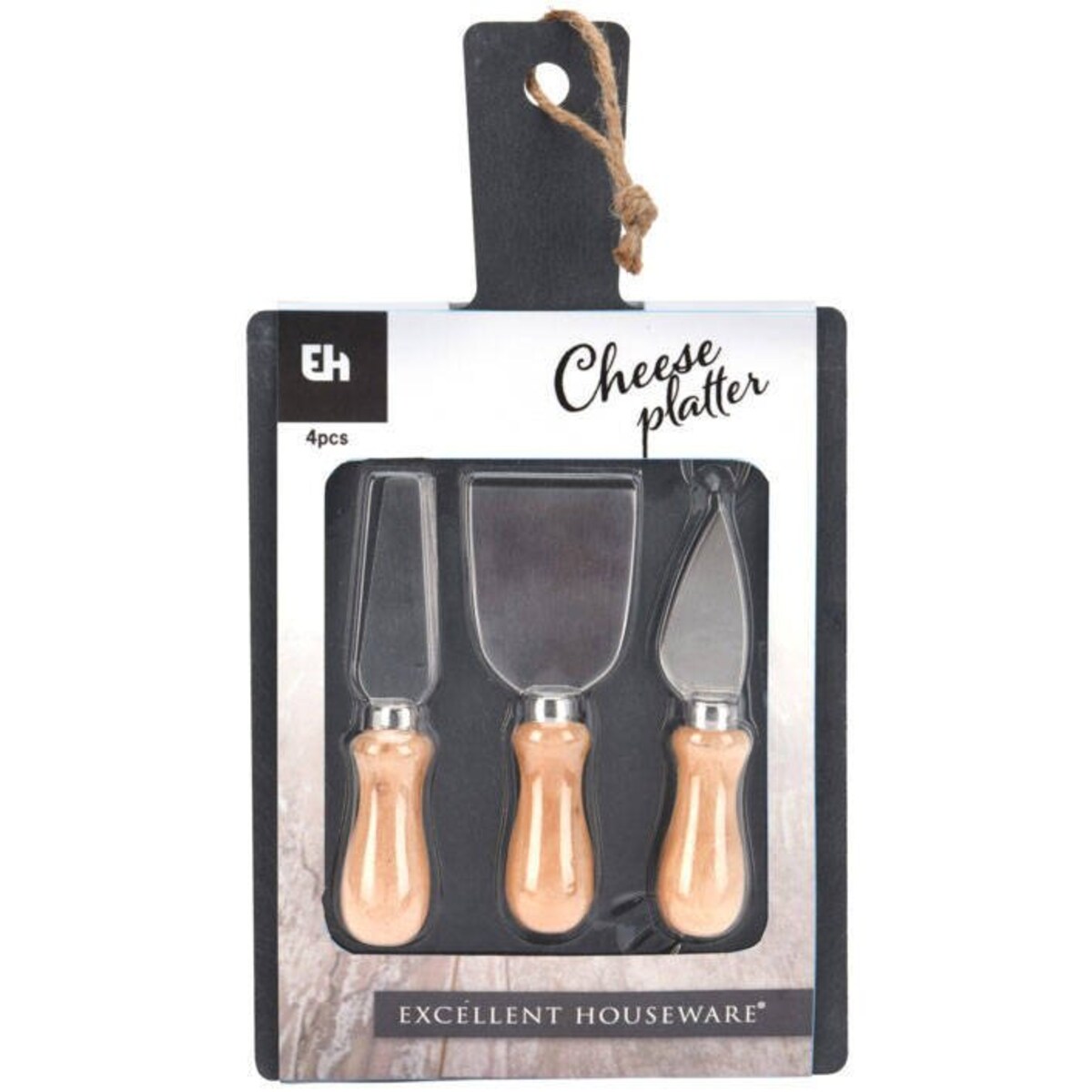 Deska do serów, 3 noże w zestawie, 30 x 17 cm