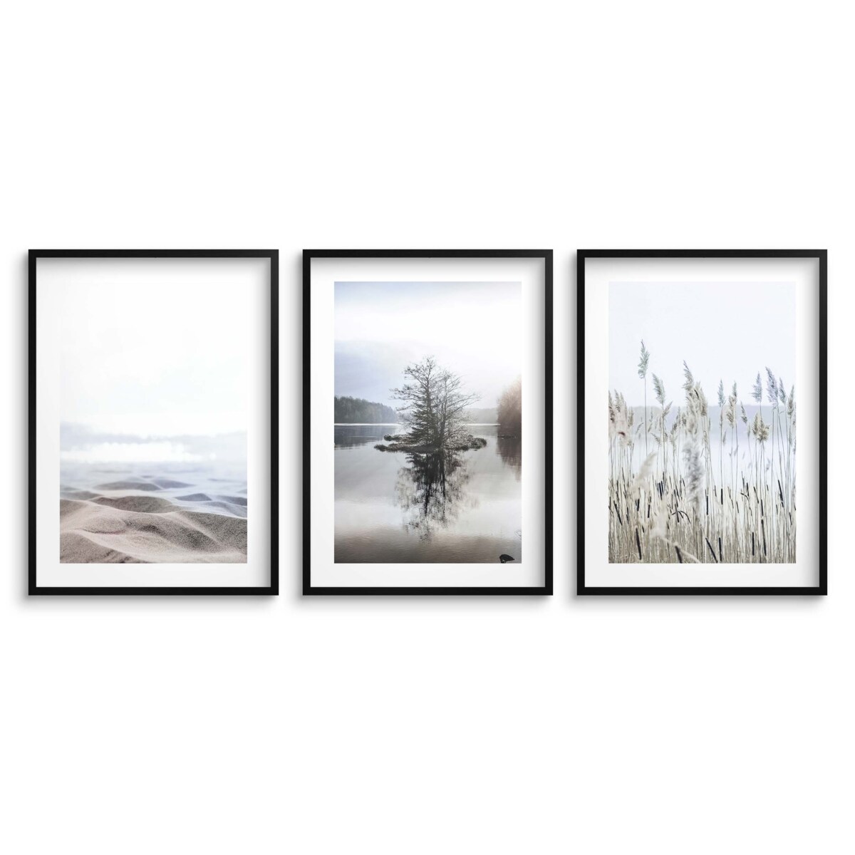 Zestaw Trzech Plakatów Obrazów na ścianę Ozdoba ścienna do salonu Trawy